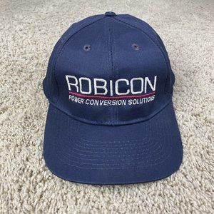 Vtg Toppers Robicon Power Conversion Solutions Hat Blue Embroidered Snapback Cap